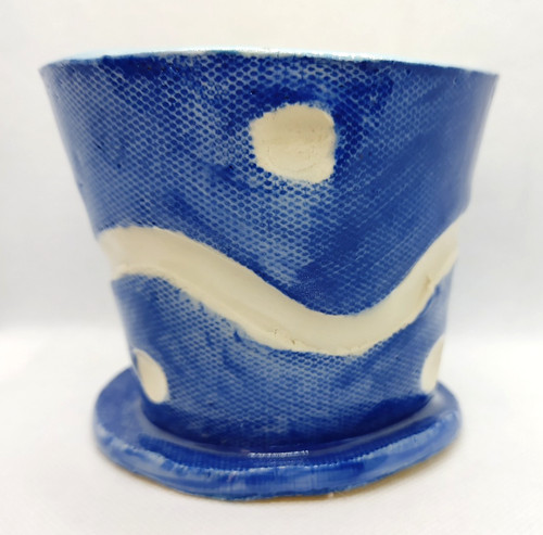 Unique small flower pot blue - unique,