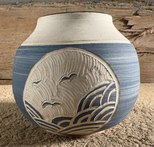 Hand made blue and - , white